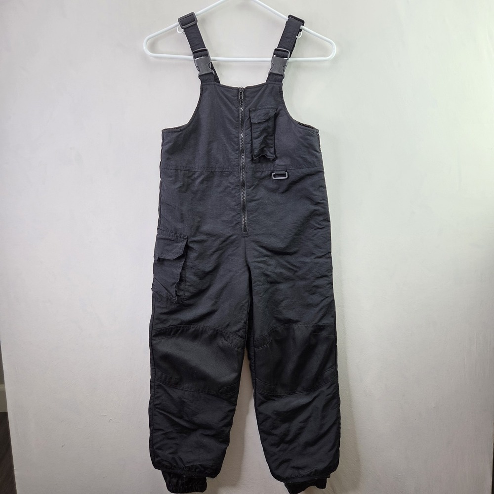 Winter Snow Ski Bib Overalls Youth Size Small 6/7 Black Insulated Cherokee Brand